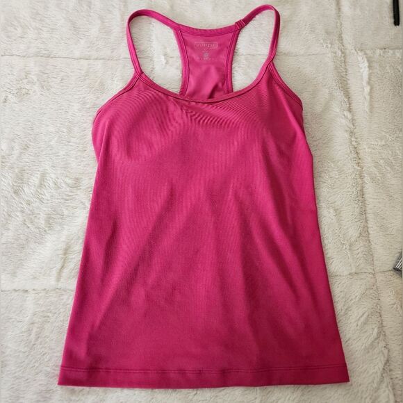 Athleta Tank Top 36C Adjustable Built in Bra Stretchy Yoga Shirt PINK - Picture 1 of 5